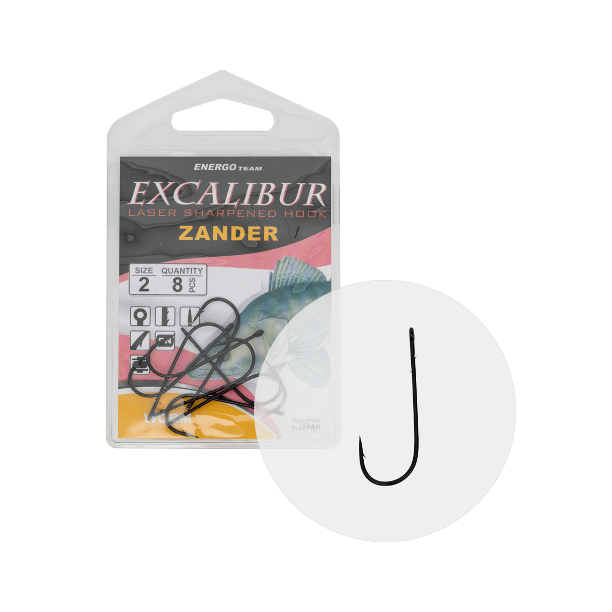 EXCALIBUR ZANDER WORM HOOK size: 1